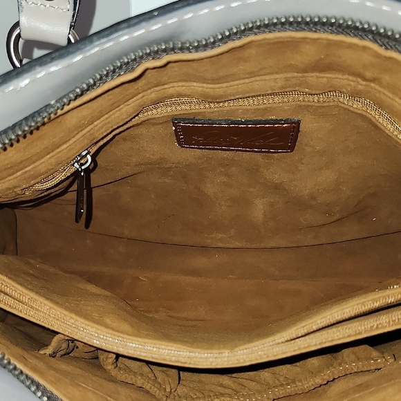 Patricia Nash Gray Shoulder Bag with Textured Leather and Adjustable Strap - Picture 13 of 14